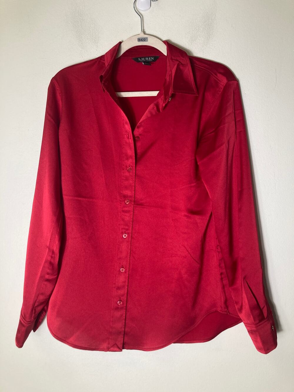 Lauren Ralph Lauren Crimson Red Long Sleeve Button Up Shirt Sz S